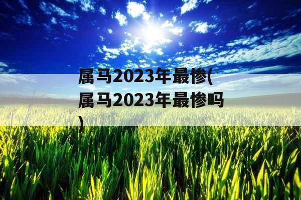 属马2023年最惨(属马2023年最惨吗)