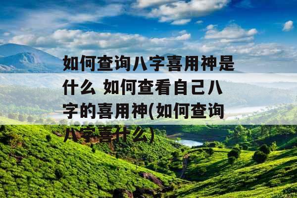 如何查询八字喜用神是什么 如何查看自己八字的喜用神(如何查询八字喜什么)