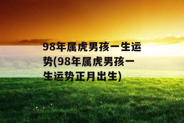 98年属虎男孩一生运势(98年属虎男孩一生运势正月出生)