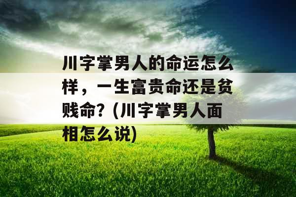 川字掌男人的命运怎么样，一生富贵命还是贫贱命？(川字掌男人面相怎么说)