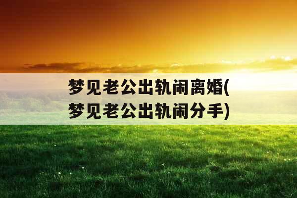 梦见老公出轨闹离婚(梦见老公出轨闹分手)
