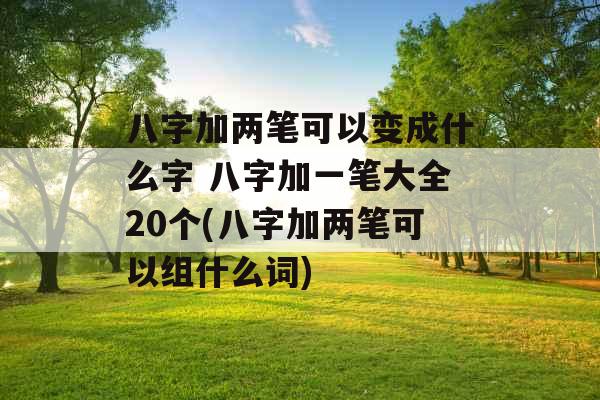 八字加两笔可以变成什么字 八字加一笔大全20个(八字加两笔可以组什么词)
