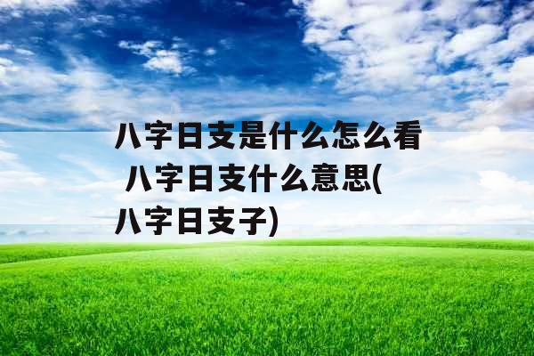 八字日支是什么怎么看 八字日支什么意思(八字日支子)