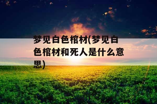 梦见白色棺材(梦见白色棺材和死人是什么意思)