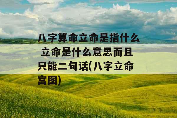 八字算命立命是指什么 立命是什么意思而且只能二句话(八字立命宫图)
