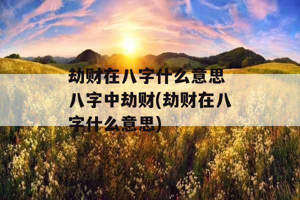 劫财在八字什么意思 八字中劫财(劫财在八字什么意思)