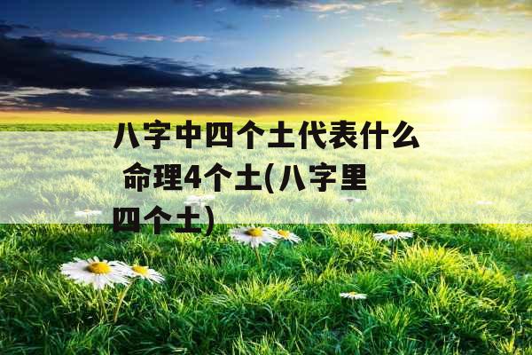 八字中四个土代表什么 命理4个土(八字里四个土)
