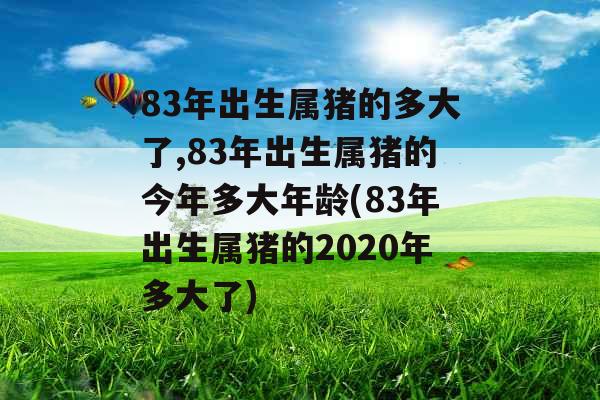 83年出生属猪的多大了,83年出生属猪的今年多大年龄(83年出生属猪的2020年多大了)