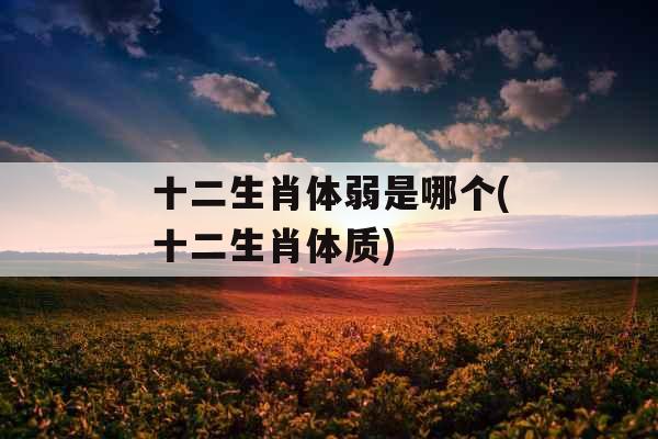 十二生肖体弱是哪个(十二生肖体质)