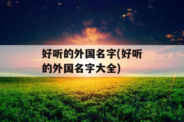 好听的外国名字(好听的外国名字大全)