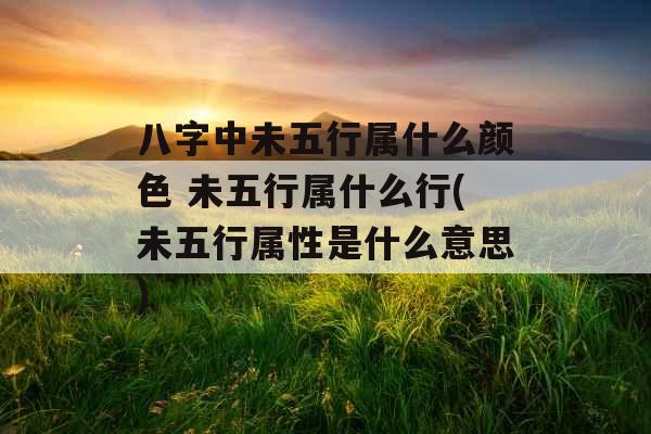 八字中未五行属什么颜色 未五行属什么行(未五行属性是什么意思)