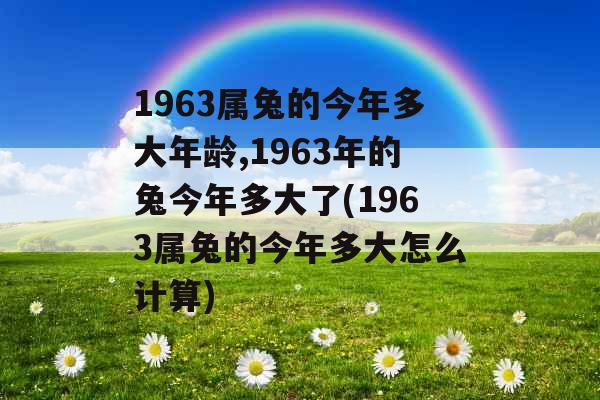 1963属兔的今年多大年龄,1963年的兔今年多大了(1963属兔的今年多大怎么计算)