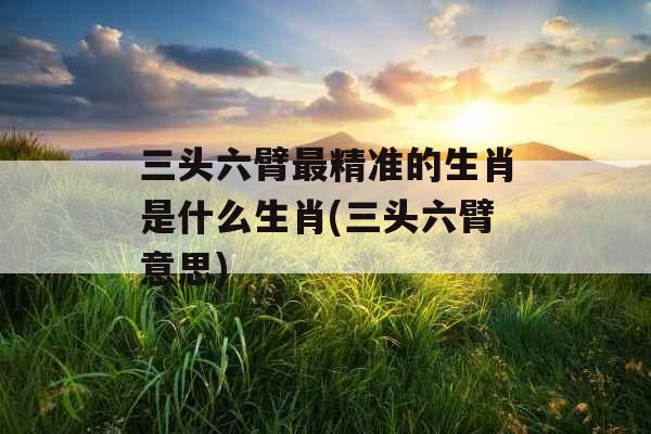 三头六臂最精准的生肖是什么生肖(三头六臂意思)