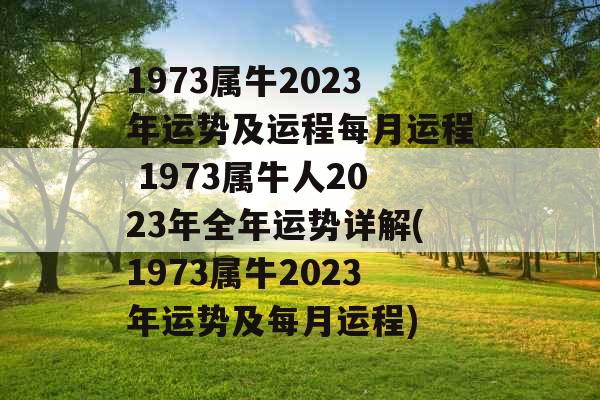 1973属牛2023年运势及运程每月运程 1973属牛人2023年全年运势详解(1973属牛2023年运势及每月运程)