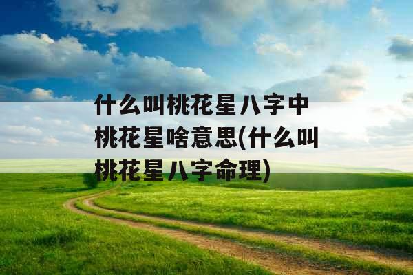 什么叫桃花星八字中 桃花星啥意思(什么叫桃花星八字命理)
