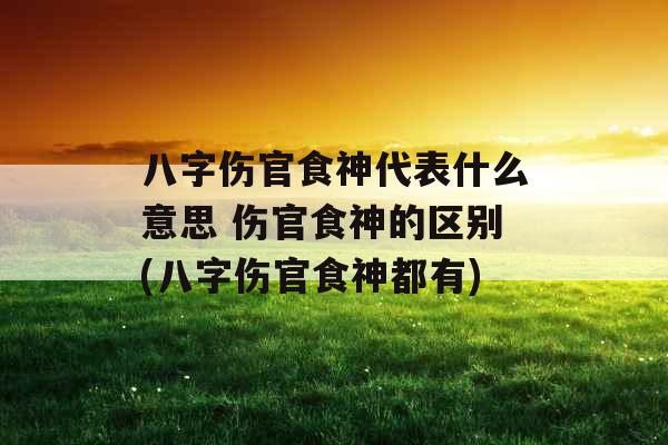 八字伤官食神代表什么意思 伤官食神的区别(八字伤官食神都有)
