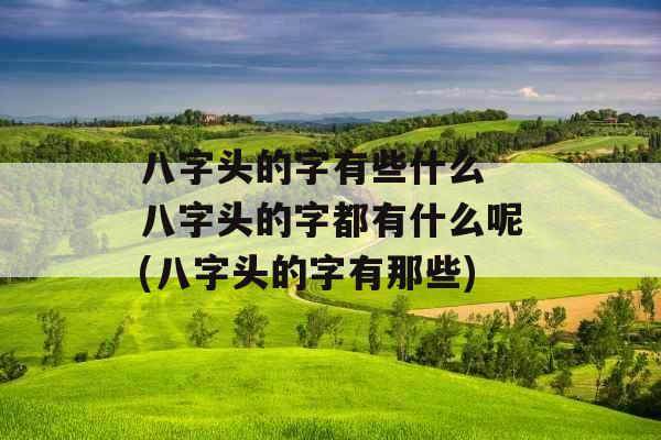 八字头的字有些什么 八字头的字都有什么呢(八字头的字有那些)