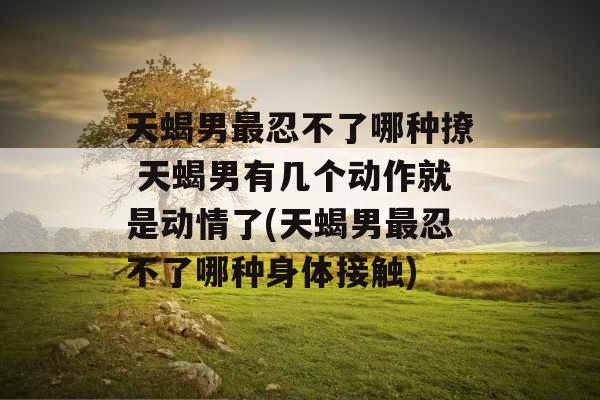 天蝎男最忍不了哪种撩 天蝎男有几个动作就是动情了(天蝎男最忍不了哪种身体接触)