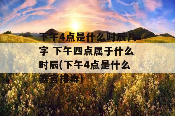 下午4点是什么时辰八字 下午四点属于什么时辰(下午4点是什么器官排毒) 下午4点是什么时辰八字 下午四点属于什么时辰(下午4点是什么器官排毒)