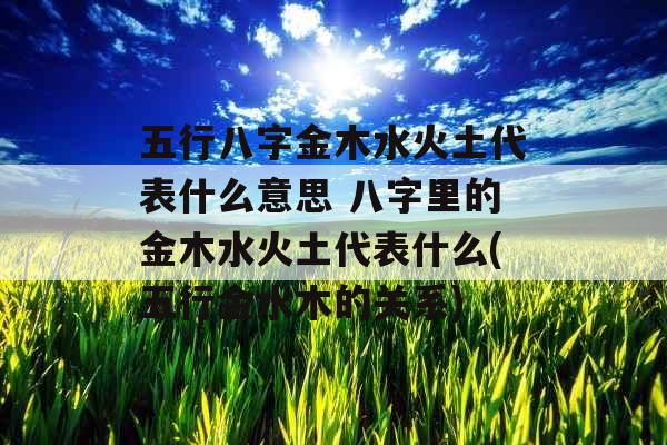 五行八字金木水火土代表什么意思 八字里的金木水火土代表什么(五行金水木的关系)