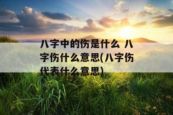 八字中的伤是什么 八字伤什么意思(八字伤代表什么意思)