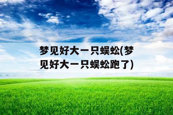 梦见好大一只蜈蚣(梦见好大一只蜈蚣跑了)