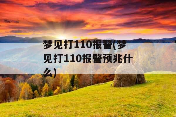 梦见打110报警(梦见打110报警预兆什么) 梦见打110报警(梦见打110报警预兆什么)