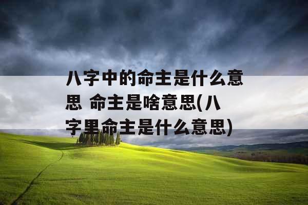 八字中的命主是什么意思 命主是啥意思(八字里命主是什么意思)