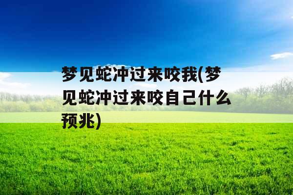 梦见蛇冲过来咬我(梦见蛇冲过来咬自己什么预兆)