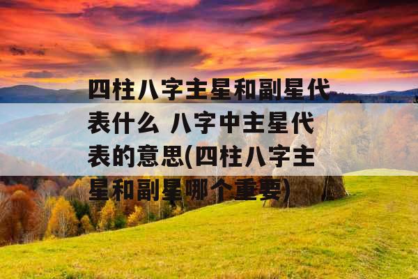 四柱八字主星和副星代表什么 八字中主星代表的意思(四柱八字主星和副星哪个重要)