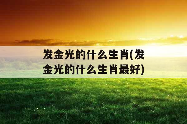 发金光的什么生肖(发金光的什么生肖最好)