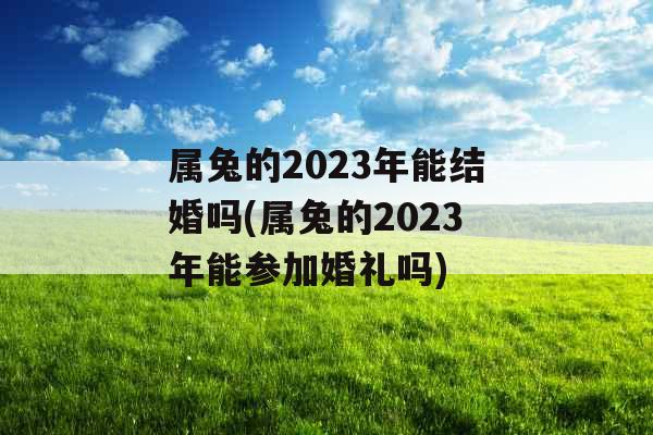 属兔的2023年能结婚吗(属兔的2023年能参加婚礼吗)
