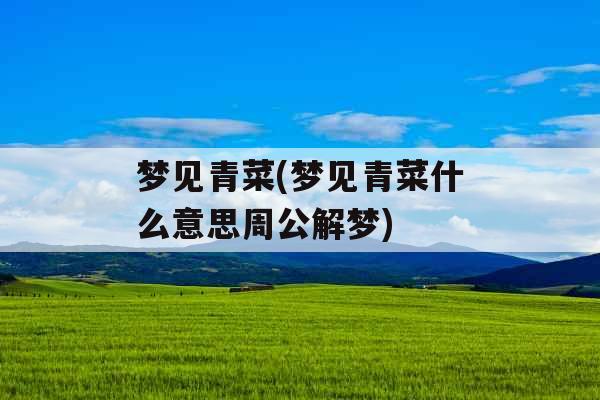 梦见青菜(梦见青菜什么意思周公解梦)