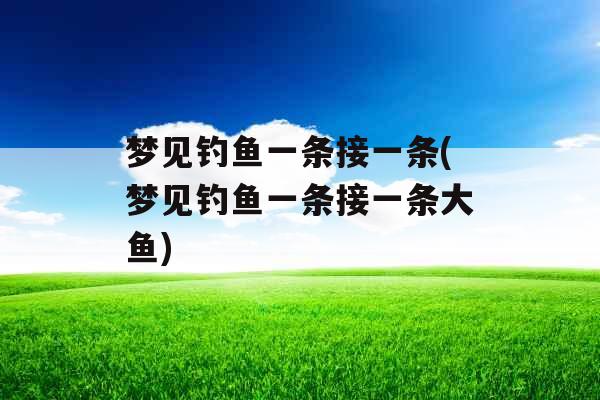 梦见钓鱼一条接一条(梦见钓鱼一条接一条大鱼)