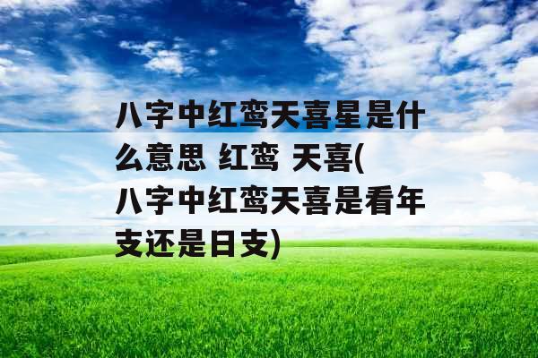 八字中红鸾天喜星是什么意思 红鸾 天喜(八字中红鸾天喜是看年支还是日支)