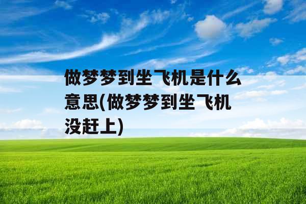 做梦梦到坐飞机是什么意思(做梦梦到坐飞机没赶上)