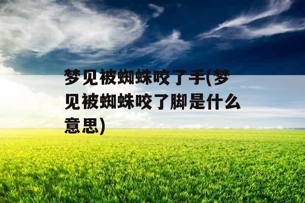 梦见被蜘蛛咬了手(梦见被蜘蛛咬了脚是什么意思)