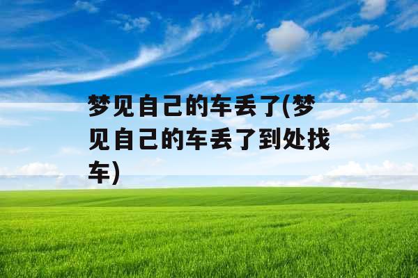 梦见自己的车丢了(梦见自己的车丢了到处找车)