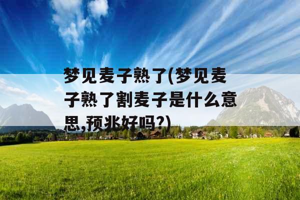 梦见麦子熟了(梦见麦子熟了割麦子是什么意思,预兆好吗?) 梦见麦子熟了(梦见麦子熟了割麦子是什么意思,预兆好吗?)