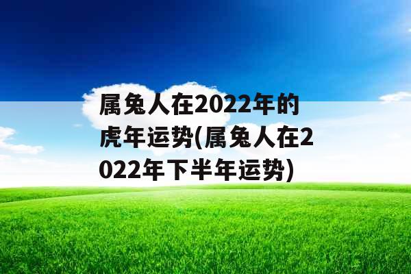 属兔人在2022年的虎年运势(属兔人在2022年下半年运势)