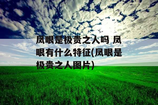 凤眼是极贵之人吗 凤眼有什么特征(凤眼是极贵之人图片)