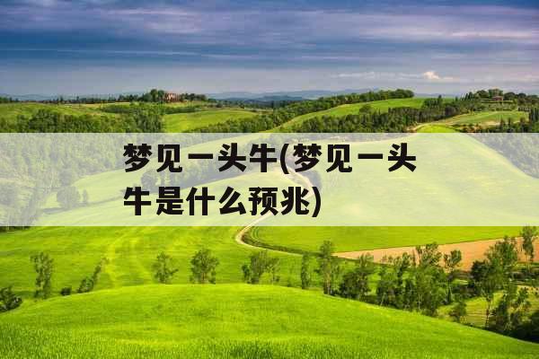 梦见一头牛(梦见一头牛是什么预兆) 梦见一头牛(梦见一头牛是什么预兆)
