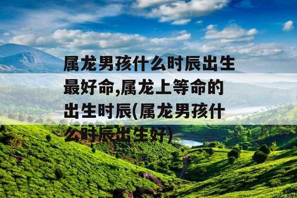 属龙男孩什么时辰出生最好命,属龙上等命的出生时辰(属龙男孩什么时辰出生好)