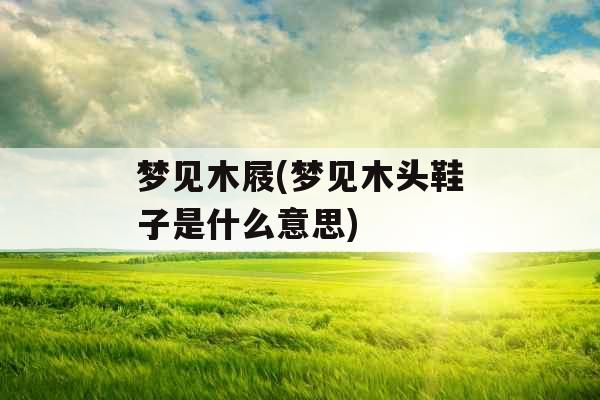 梦见木屐(梦见木头鞋子是什么意思)