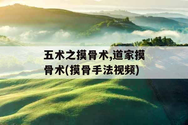 五术之摸骨术,道家摸骨术(摸骨手法视频)