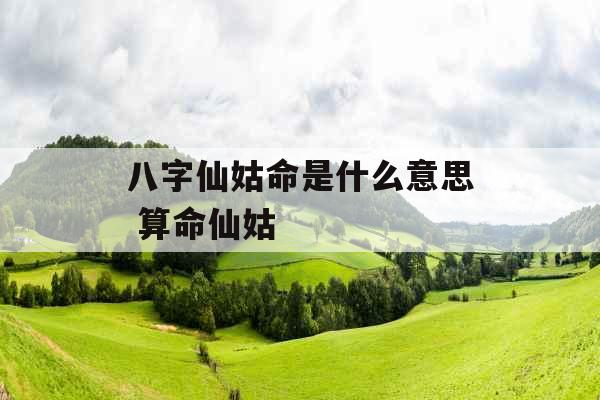 八字仙姑命是什么意思 算命仙姑