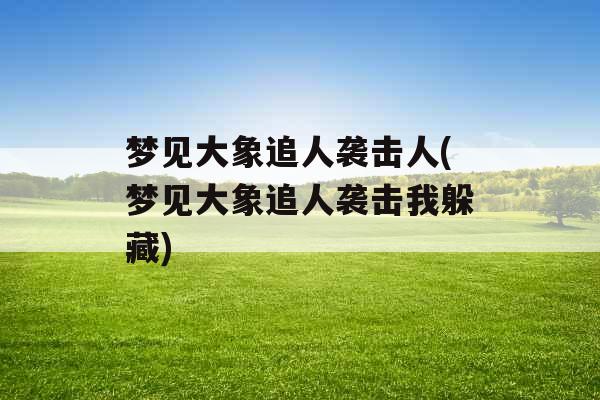 梦见大象追人袭击人(梦见大象追人袭击我躲藏)