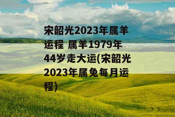 宋韶光2023年属羊运程 属羊1979年44岁走大运(宋韶光2023年属兔每月运程)