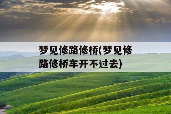梦见修路修桥(梦见修路修桥车开不过去)