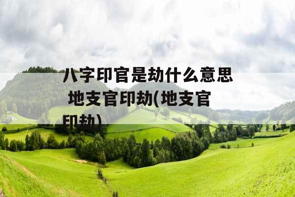 八字印官是劫什么意思 地支官印劫(地支官印劫) 八字印官是劫什么意思 地支官印劫(地支官印劫)